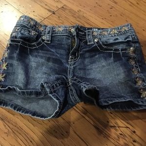 Miss Me Shorts with flower stitching so cute